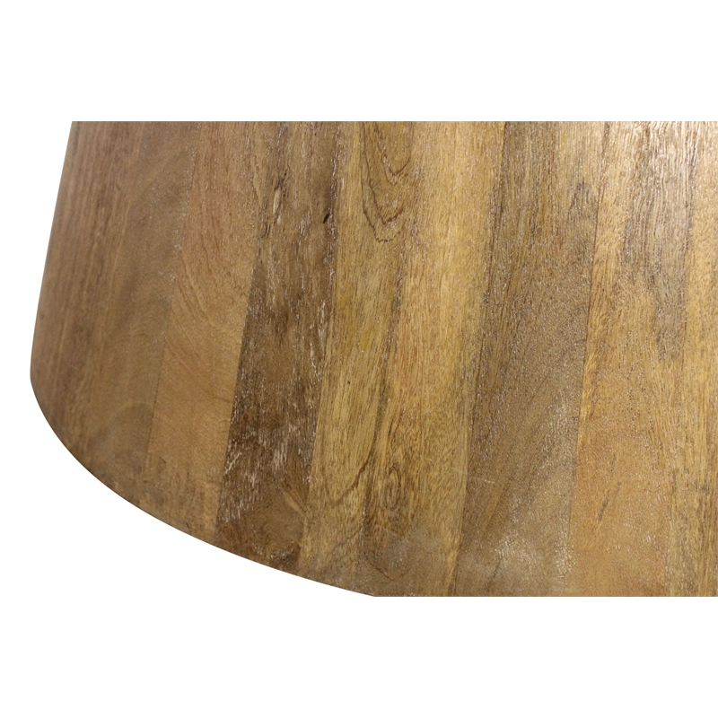 Jaden Round Dining Table in Mid-Century Distressed Natural Finish on Solid Wood