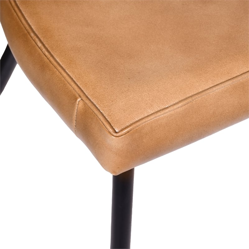 Barrett Counter Stool in Mid-Century Caramel Finish on Authentic Leather