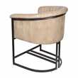 Wilbur Dining Chair in Mid-Century Stone Finish on Genuine Leather