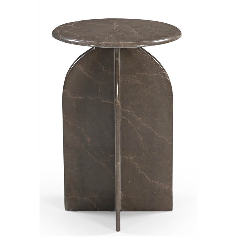 Arden Side Table in Modern Natural Brown Italian Marble