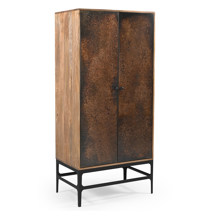 Balthazar Cabinet with Contemporary Multi-colored Dark Copper Tone Iron Doors
