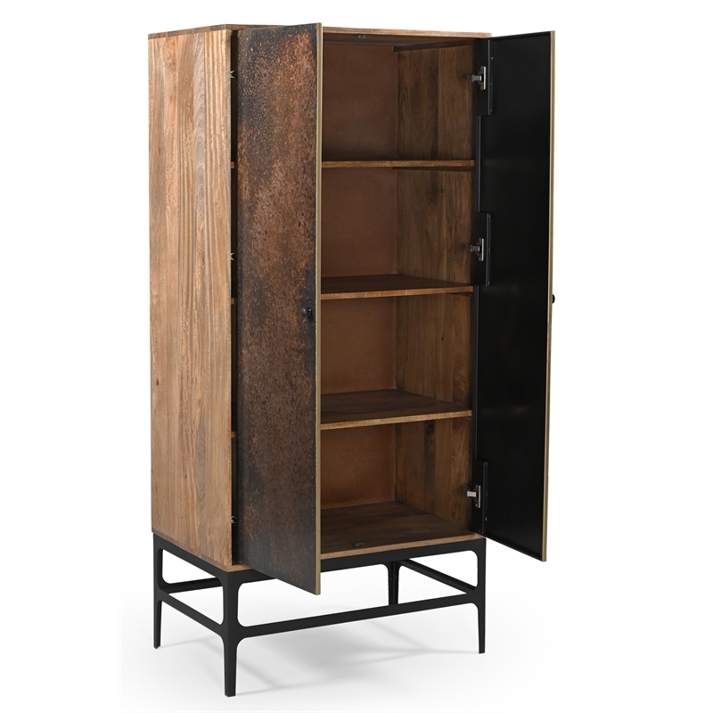 Balthazar Cabinet with Contemporary Multi-colored Dark Copper Tone Iron Doors