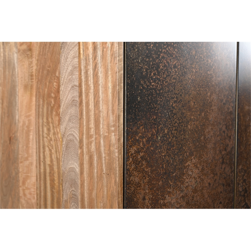 Balthazar Cabinet with Contemporary Multi-colored Dark Copper Tone Iron Doors