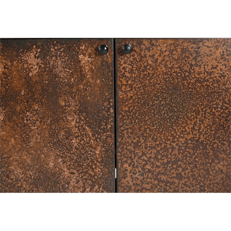 Balthazar Sideboard with Contemporary Multi-colored Dark Copper Tone Iron Doors