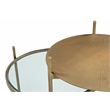 Galahad Side Table in Modern White Marble and Brass Toned Iron