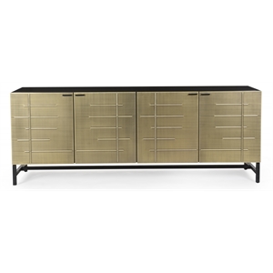 Balthazar 4-Door Sideboard in Modern Light Gold Finish on Iron
