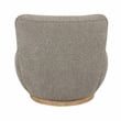 Maya Occasional Swivel Chair in Modern Silver Boucle Fabric on a Solid Wood Base