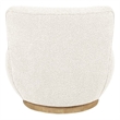 Maya Occasional Swivel Chair in Modern Ivory Boucle Fabric on a Solid Wood Base