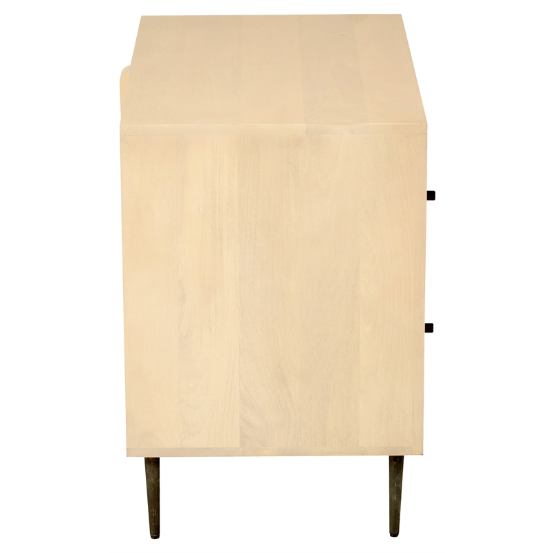 Sampson 2-Drawer Nightstand in Contemporary Aged Natural Finish on Solid Wood