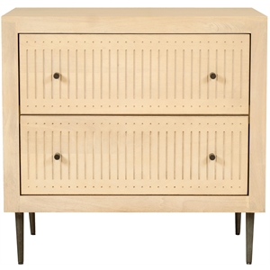 Sampson 2-Drawer Nightstand in Contemporary Aged Natural Finish on Solid Wood