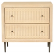 Sampson 2-Drawer Nightstand in Contemporary Aged Natural Finish on Solid Wood