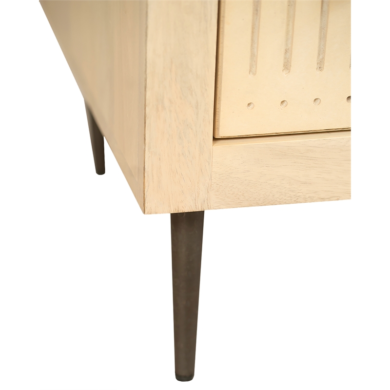 Sampson 2-Drawer Nightstand in Contemporary Aged Natural Finish on Solid Wood
