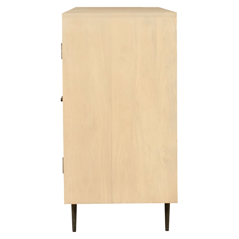 Sampson 4-Door Sideboard in Contemporary Aged Natural Finish on Solid Wood