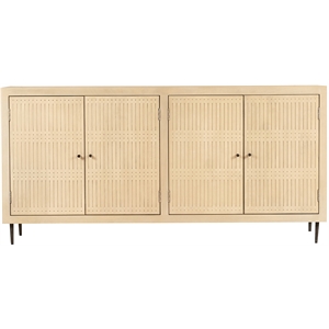 Sampson 4-Door Sideboard in Contemporary Aged Natural Finish on Solid Wood