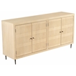 Sampson 4-Door Sideboard in Contemporary Aged Natural Finish on Solid Wood