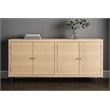 Sampson 4-Door Sideboard in Contemporary Aged Natural Finish on Solid Wood