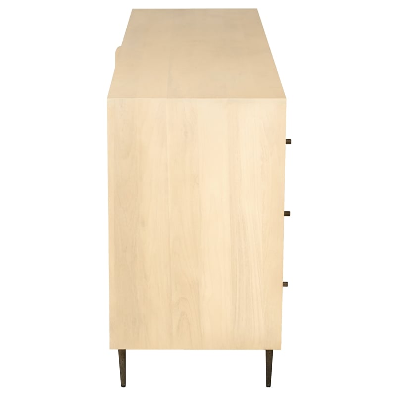 Sampson 6-Drawer Dresser in Contemporary Aged Natural Finish on Solid Wood