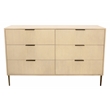 Ren 6-Drawer Dresser in Contemporary Aged Natural Finish on Solid Wood