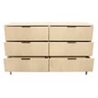 Ren 6-Drawer Dresser in Contemporary Aged Natural Finish on Solid Wood