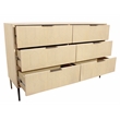 Ren 6-Drawer Dresser in Contemporary Aged Natural Finish on Solid Wood