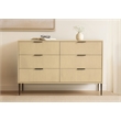 Ren 6-Drawer Dresser in Contemporary Aged Natural Finish on Solid Wood