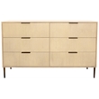 Ren 6-Drawer Dresser in Contemporary Aged Natural Finish on Solid Wood