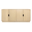 Ren 4-Door Sideboard in Contemporary Aged Natural Finish on Solid Wood