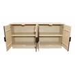 Ren 4-Door Sideboard in Contemporary Aged Natural Finish on Solid Wood