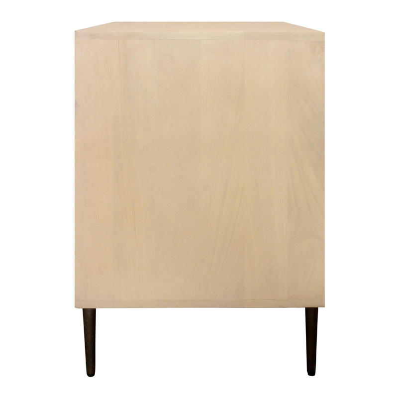 Ren 2-Drawer Nightstand in Contemporary Aged Natural Finish on Solid Wood