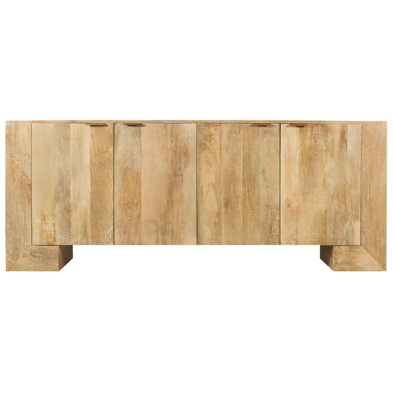 Goliath 4-Door Sideboard in Modern Natural Finish on Mango Solid Wood