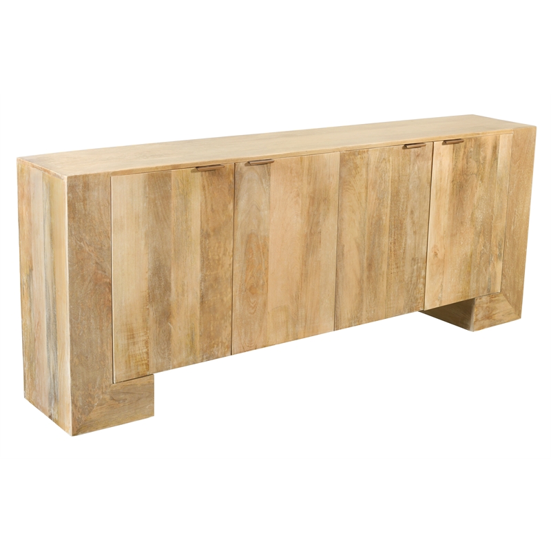 Goliath 4-Door Sideboard in Modern Natural Finish on Mango Solid Wood