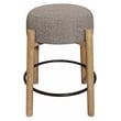 Natalia Counter Stool in Mid-century Modern Silver Boucle Fabric 2-Piece Set