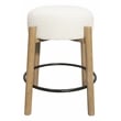 Natalia Counter Stool in Mid-century Modern Ivory Boucle Fabric 2-Piece Set