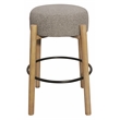Natalia Barstool in Mid-century Modern Silver Boucle Fabric 2-Piece Set