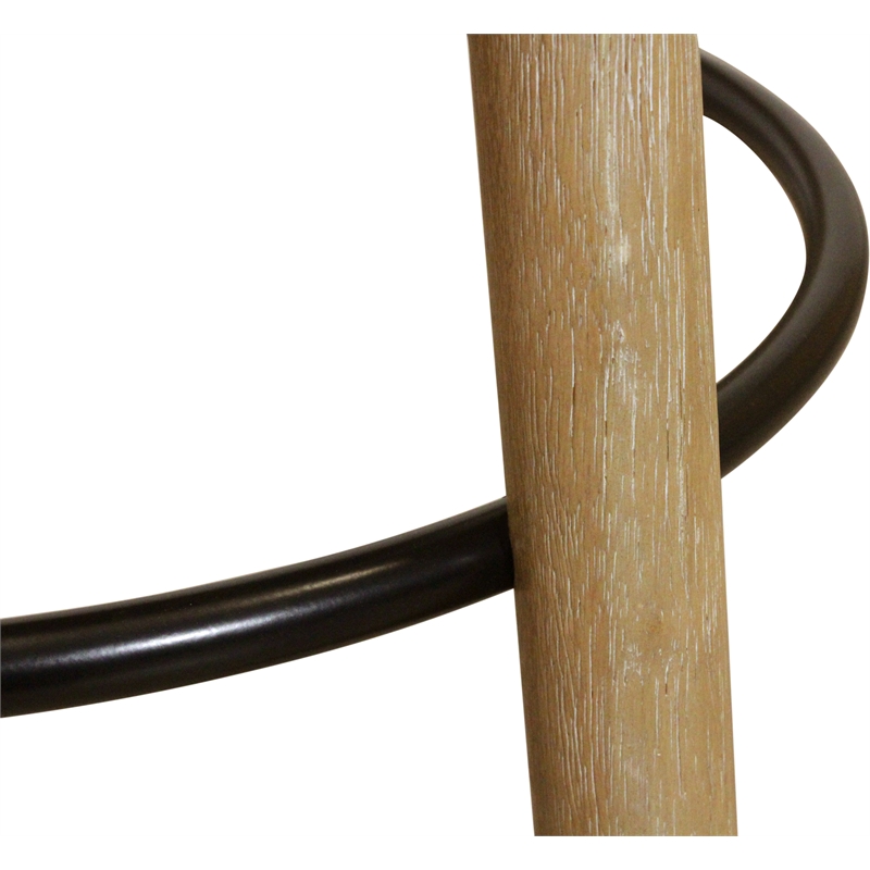 Natalia Barstool in Mid-century Modern Silver Boucle Fabric 2-Piece Set