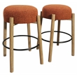 Natalia Barstool in Mid-century Modern Rust Boucle Fabric 2-Piece Set