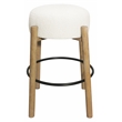 Natalia Barstool in Mid-century Modern Ivory Boucle Fabric 2-Piece Set