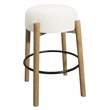 Natalia Barstool in Mid-century Modern Ivory Boucle Fabric 2-Piece Set