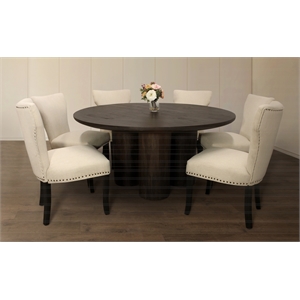 Sullivan 63&quot Dining Table Set with 3 Sets of Jill Ivory Side Chairs