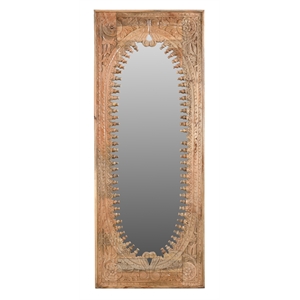 Kiara Mirror in Natural Finished Traditional Handcarved Solid Wood