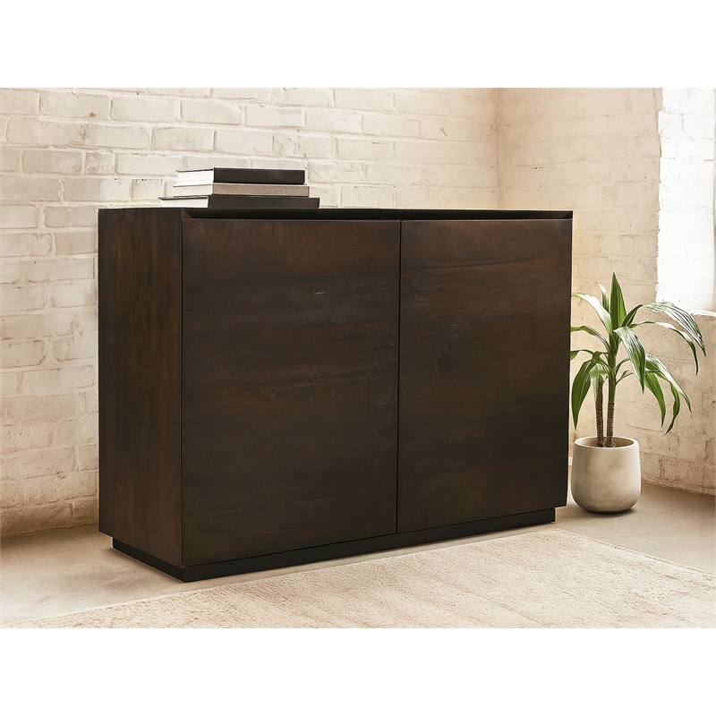 Flagstaff 2-Door Sideboard in a Modern Barista Brown Finish on Solid Wood