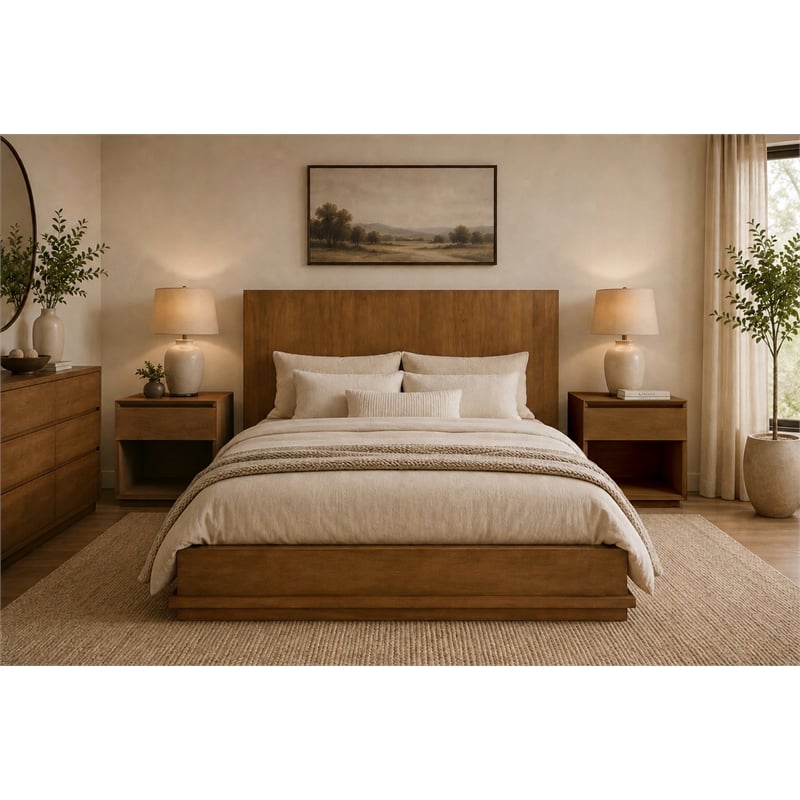 Flagstaff 6-Drawer Dresser in a Modern Spice Tan Finish on Solid Wood