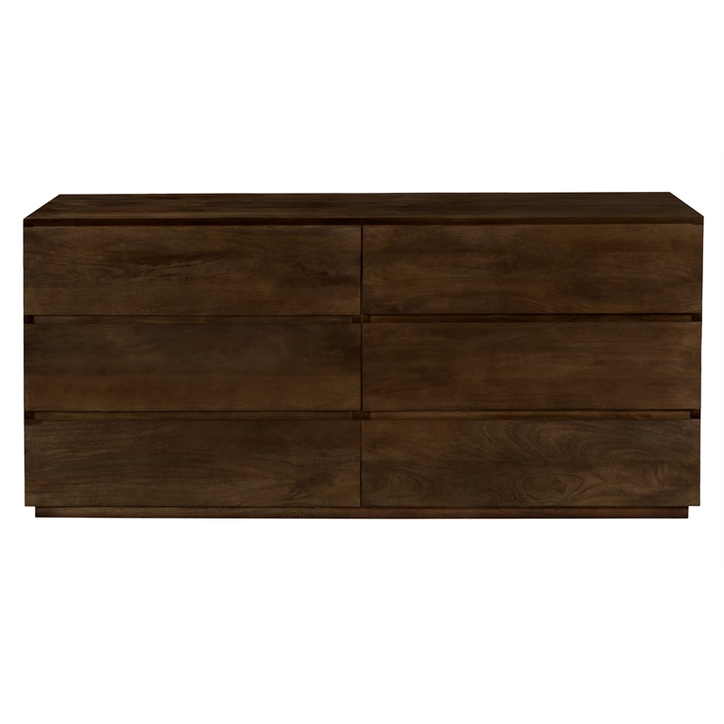 Flagstaff 6-Drawer Dresser in a Modern Barista Brown Finish on Solid Wood