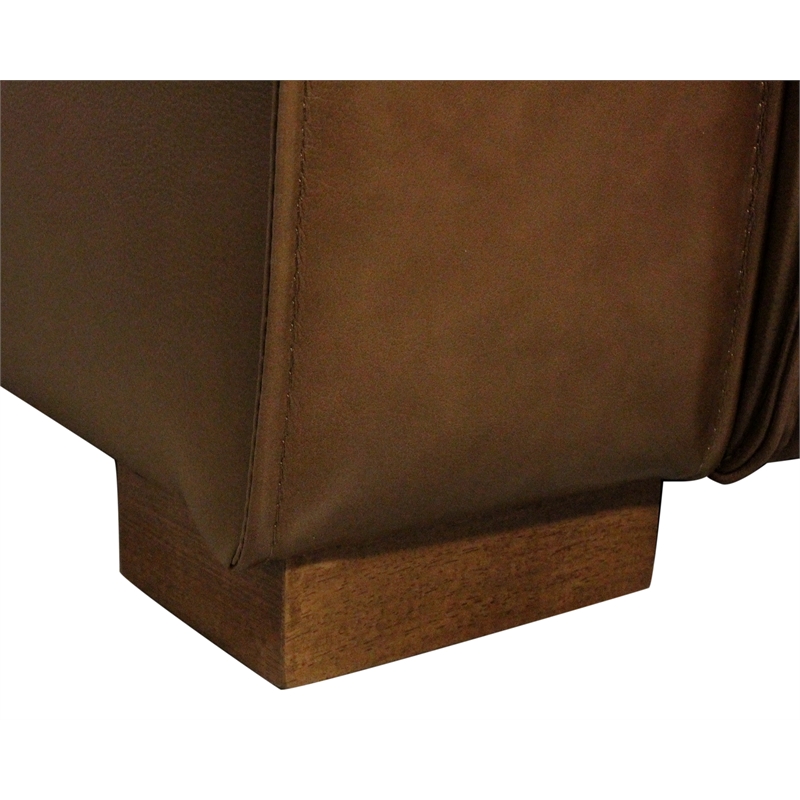 Riseholme Reclining Sofa in Contemporary Tan Authentic Full-Leather