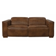 Riseholme Reclining Sofa in Contemporary Tan Authentic Full-Leather