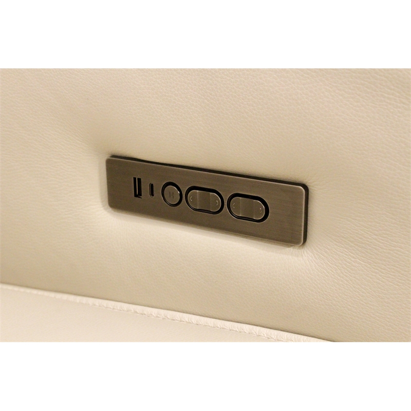 Riseholme Reclining Sofa in Contemporary Beige Authentic Full-Leather