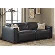 Riseholme Reclining Sofa in Contemporary Blue Authentic Full-Leather