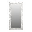 Margo Mirror in Distressed White Finished Traditional Handcarved Solid Wood