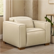 Riseholme Reclining Lounge Chair in Contemporary Beige Authentic Full-Leather