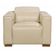 Riseholme Reclining Lounge Chair in Contemporary Beige Authentic Full-Leather